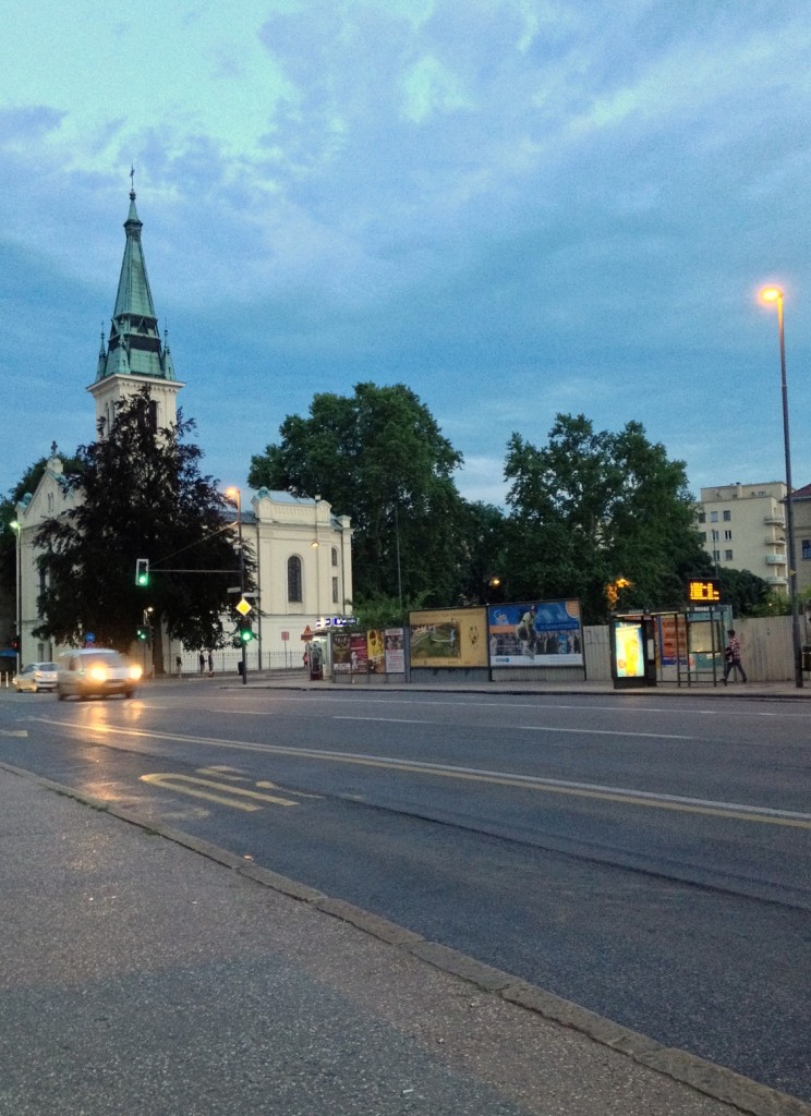 fin de journée dans les rues de Ljubljana