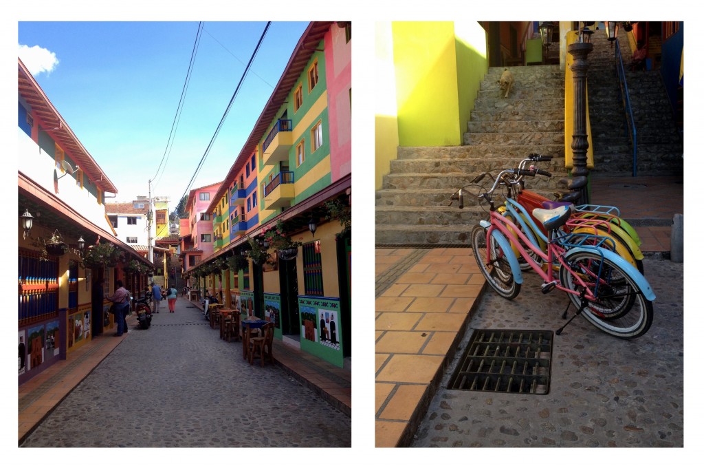 Rue de maisons colorées et vélos colorés à Guatapé Antioquia Colombie