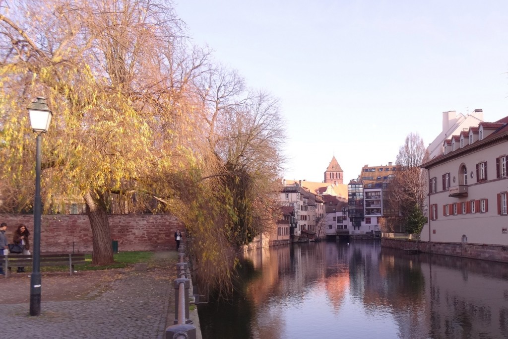 Vue sur l'Ill et ses rives depuis le quai du Woerthel à Strasbourg