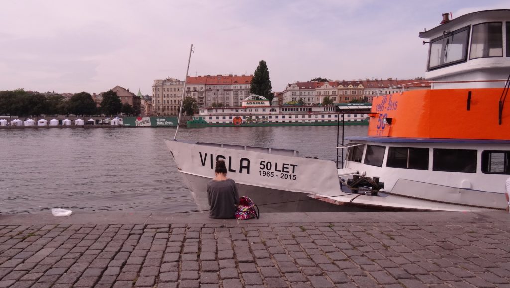 Náplavka, sur les berges de la Vltava à Prague en République Tchèque - Praha, Czech Republic