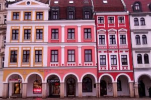 Façades colorées à Liberec en République Tchèque