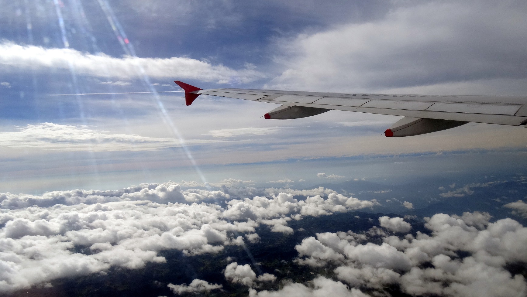 En avion au dessus de la Colombie